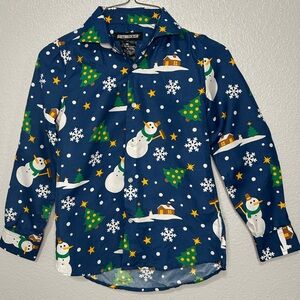 Kids Snowman Print Shirt - Blue